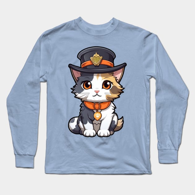 Cat Tama Super Station Master | Japan Cat Tama Long Sleeve T-Shirt by AstroWolfStudio